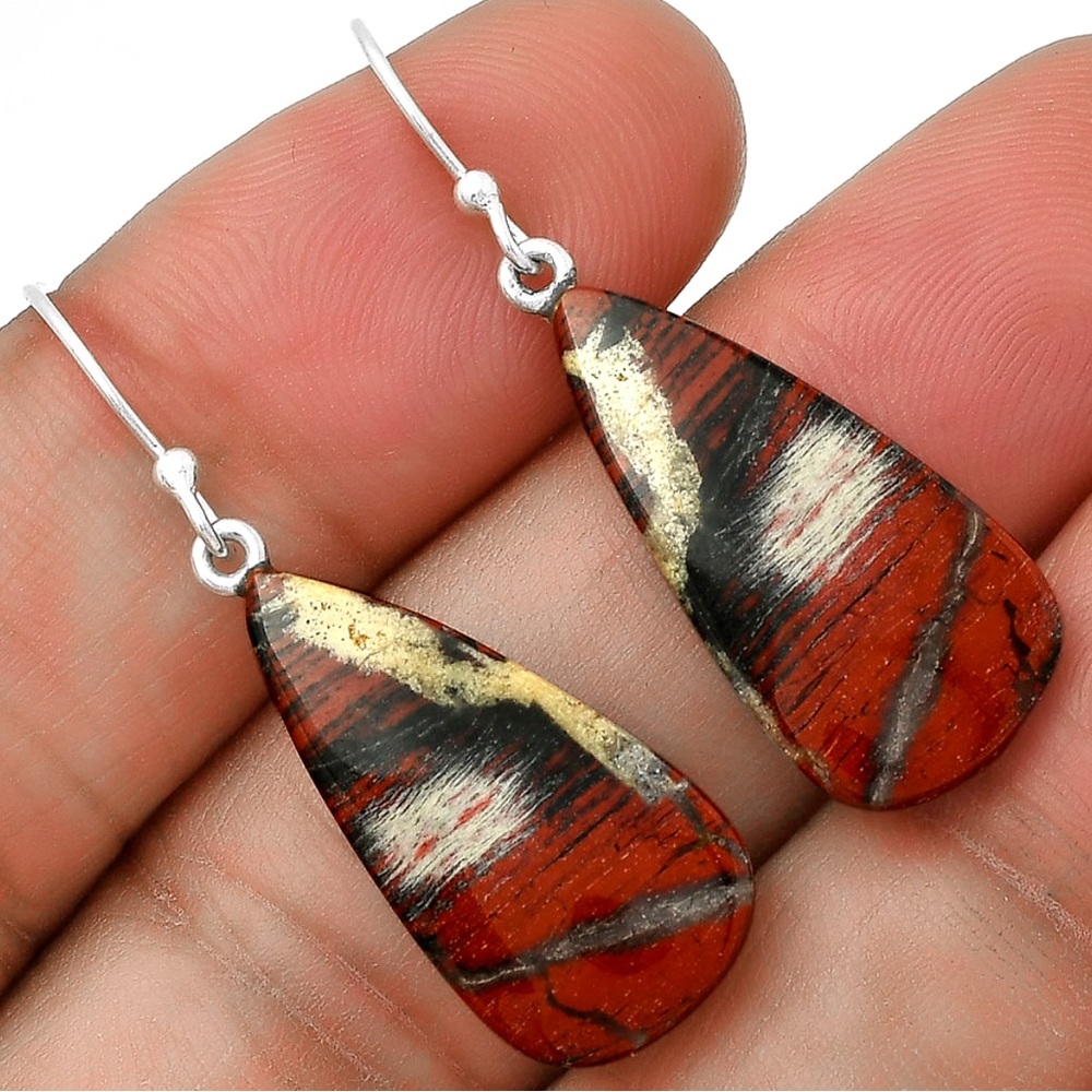 COPY - Gorgeous snake skin Jasper earrings - Picture 1 of 2